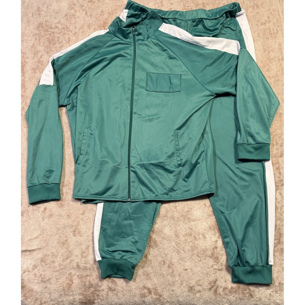 Netflix Squid Game Green Tracksuit Costume 2 Piece Set Size XL Dress Up